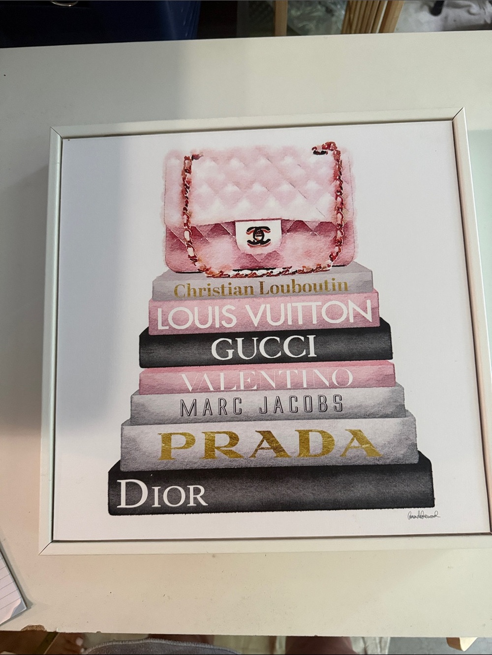 CHANEL Pink Quilted Flap Bag Wall Art